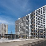 Современная архитектура Подмосковья: ЖК Новый Зеленоград в ясный день.