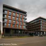 Бизнес-центр Якорь, фасад современного офисного здания, Причальный проезд 2, Пресненский район