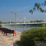 Вантовый мост, крупный план: мачты, ванты, конструкция, открыт в конце 2024 года, Нагатинский затон