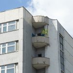 Дерево, выросшее на балконе Академии водного транспорта, Новоданиловская набережная 2к1