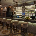 Интерьерная фотосессия. Ресторан гостиничного комплекса. Пространство организовано с учетом требований современного общественного питания