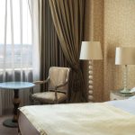 Hotel interior photography that sells the experience. This shot by Kirill Toll from a professional hotel room session in the Moscow region uses layered lighting for depth. Available for projects in Odintsovo, Khimki, Mytishchi.