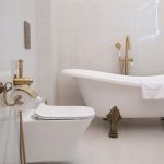 Hotel bathroom interior photography: emphasizing space and luxury details. With professional services from Kirill Toll, your hotel can showcase bathroom facilities that meet guest expectations for comfort.