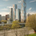 Ступенчатые башни ЖК Левел Мичуринский — фотограф Кирилл Толль, архитектурная съемка ЗАО