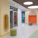Обеденный зал и пространство для мероприятий в Letovo Junior. Съемка интерьера Кирилл Толль. Москва, Проспект Вернадского, архитектура образовательных центров