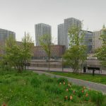 Панорамный вид с моста на набережную Марка Шагала и архитектуру Даниловского района фотограф Кирилл Толль
