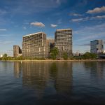 Архитектурная съемка ЖК Фрост и набережной Марка Шагала через Москву-реку фотограф Кирилл Толль